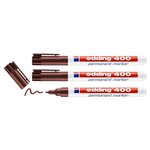 Marqueur Permanent 400 Marron Pointe Fine 1 mm x 3 EDDING