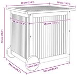 vidaXL Boîte de rangement de jardin avec roues 60x50x58 cm Bois acacia
