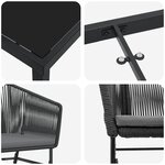 vidaXL Ensemble de salle à manger pour jardin 5 Pièces Noir Poly rotin