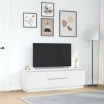 vidaXL Meuble TV avec lumières LED blanc 160 5x41x50 cm
