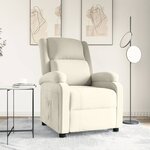 vidaXL Fauteuil inclinable Crème Velours