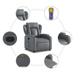 vidaXL Fauteuil de massage inclinable Gris Similicuir