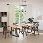 vidaXL Pieds de table à manger en forme de V  2 pièces  acier naturel  90 x (72-73 3) cm
