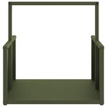 vidaXL Portant de bois chauffage vert olive 40x40x40 cm