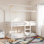 vidaXL Lit superposé sans matelas blanc 90x190 cm bois de pin massif