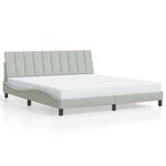 vidaXL Cadre de lit sans matelas Hanko gris clair 180x200 cm velours