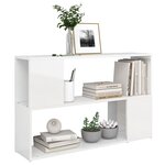 vidaXL Bibliothèque Blanc brillant 100x24x63 cm Bois d'ingénierie