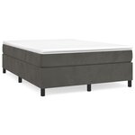 vidaXL Cadre de lit sans matelas gris foncé 140x190 cm velours