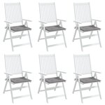 vidaXL Coussins de chaise jardin lot de 6 gris 50x50x4 cm tissu oxford
