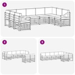 vidaXL Ensemble de canapés d'extérieur 9 pc Blanc et crème Polyester