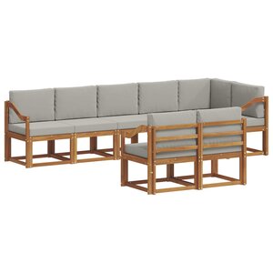 vidaXL Ensemble de canapés d'extérieur 8 pc Gris Naturel et Clair