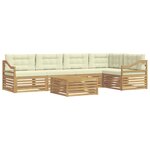 vidaXL Ensemble de canapés d'extérieur 6 pc Blanc et crème Polyester