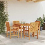 vidaXL Ensemble de salle à manger pour jardin 5 Pièces Marron