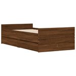 vidaXL Cadre de lit avec tiroirs chêne marron 100x200 cm