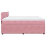 vidaXL Sommier à lattes de lit avec matelas Rose 180x200 cm Velours