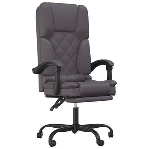 Fauteuil de massage inclinable de bureau informatique étude similicuir gris 02_0025406