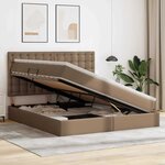 vidaXL Lit de Rangement Cappuccino 180 x 200 cm Cuir synthétique