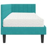 vidaXL Cadre de lit d'angle avec matelas 2 pc Turquoise 80 x 200 cm
