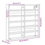 vidaXL Armoire à vitrine gris béton 60x8 5x58 cm bois d'ingénierie