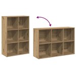 vidaXL Bibliothèque/Buffet chêne artisanal 66x30x98 cm bois ingénierie