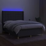 vidaXL Sommier à lattes de lit matelas LED Gris foncé 140x190 cm Tissu