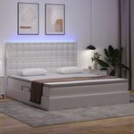 vidaXL Lit avec rangement et LED Blanc pur 180 x 200 cm Simili cuir