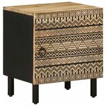 vidaXL Tables de chevet 2 Pièces noir bois de manguier massif brut