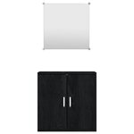 vidaXL Ensemble de meubles salle de bain 2 Pièces noir bois d'ingénierie