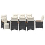 vidaXL Ensemble de salle à manger pour jardin 9 Pièces Noir polyrotin