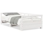 vidaXL Lit de jour sans matelas blanc 90x190 cm bois de pin massif
