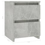 vidaXL Table de chevet Gris béton 30x30x40 cm Bois d’ingénierie