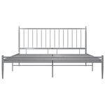 vidaXL Cadre de lit sans matelas gris métal 180x200 cm