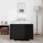 vidaXL Cadre de lit avec matelas Noir 90 x 190 cm tissu