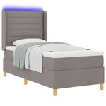 vidaXL Lit à ressorts avec matelas Taupe 90 x 190 cm tissu