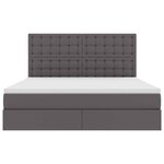 vidaXL Lit de Rangement Gris 160 x 200 cm Cuir synthétique