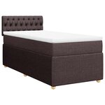 vidaXL Sommier à lattes de lit avec matelas Marron foncé 100x200 cm