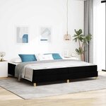 vidaXL Lit à ressorts avec matelas Noir 200 x 200 cm tissu
