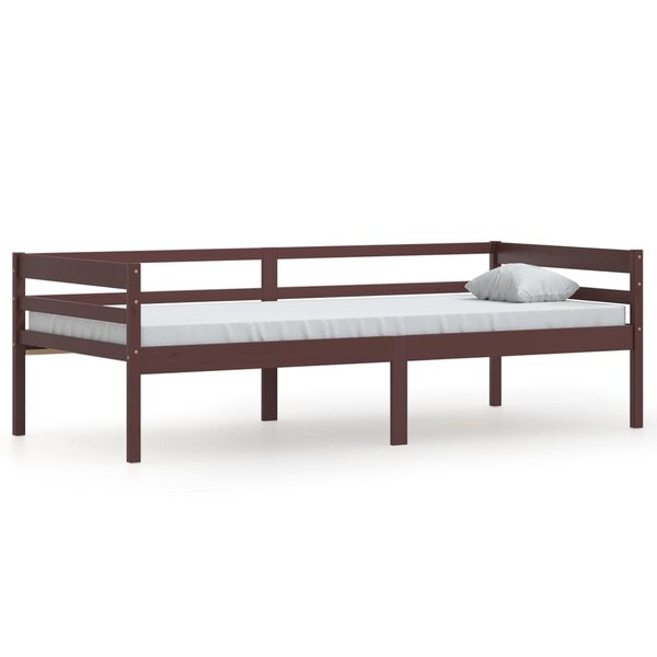 vidaXL Cadre de lit sans matelas marron foncé bois pin massif 90x200cm