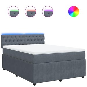 vidaXL Sommier à lattes de lit et matelas Gris foncé 140x190cm Velours
