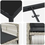 Ensemble de salle à manger de jardin de 9 pièces avec coussins gris clair en poly rotin