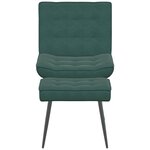 vidaXL Chaise de relaxation avec tabouret Vert foncé Velours