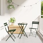 Chaises de jardin pliantes vidaXL 2 Pièces Vert foncé Acier
