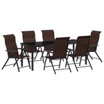 vidaXL Ensemble de 7 repas de jardin en poly rattan marron