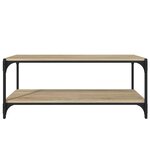 vidaXL Meuble TV Chêne sonoma 100x33x41 cm Bois d'ingénierie et acier