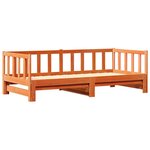 vidaXL Lit Pull-out de Jour Brun cire 193 5 x 184 x 66 cm Pin massif