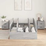 vidaXL Cadre de lit avec rangement Gris Sonoma 120 x 200 cm