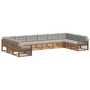 vidaXL Ensembles de canapés 10 pc Gris Naturel et Clair