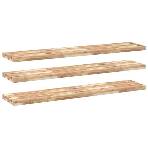 vidaXL Étagères flottantes 3 Pièces 140x30x4 cm acacia massif non traité