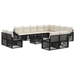 vidaXL Ensemble de canapé de jardin 13 Pièces Noir polyrotin