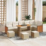 vidaXL Ensemble de canapé de jardin 10 Pièces Beige et crème